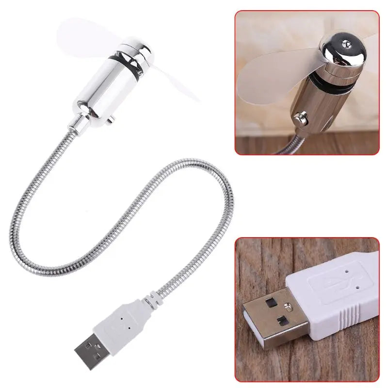 Mini Mobile USB Powered Cooling Fan Flexible Goose Neck Air Blower