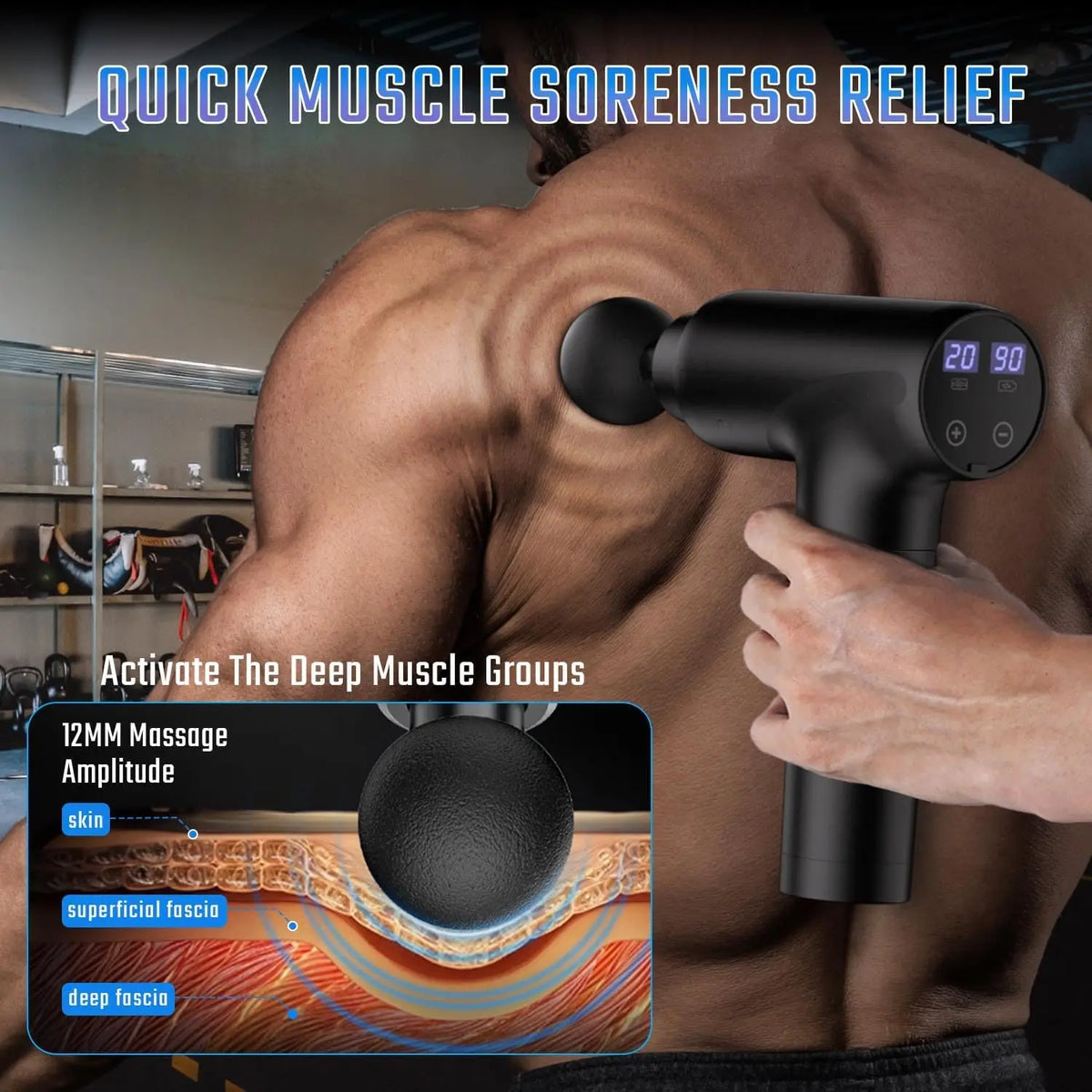 Deep Tissue Massage Gun, Handheld Muscle Massager, Gifts for Men Back Neck Massager, FSA Eligible HSA, Silent Percussion Massage Gun with Carrying Case, Gift for Parents, Gym Office Travel