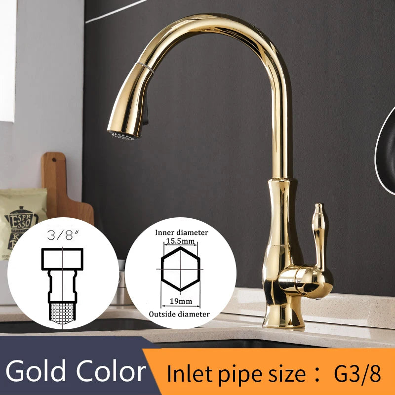 Kitchen Faucets Silver Single Handle Pull Out Kitchen Tap Single Hole Handle Swivel 360 Degree Water Mixer Tap Mixer Tap 866011