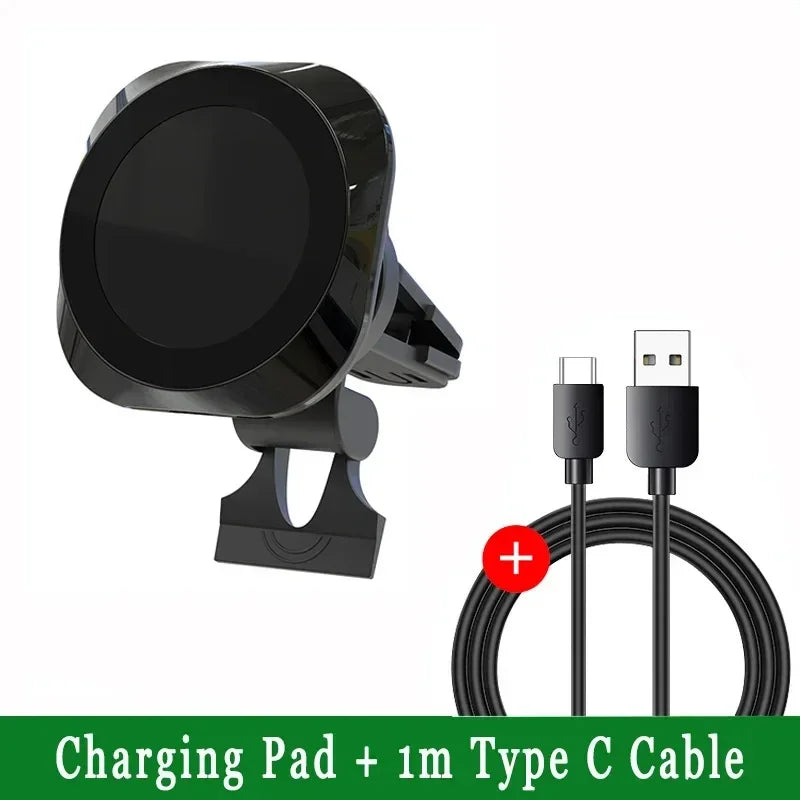 VIKEFON Magnetic Car Wireless Charger Stand Magnet Car Phone Chargers Holder Mount For iPhone 15-12 ProMAX Fast Charging Station