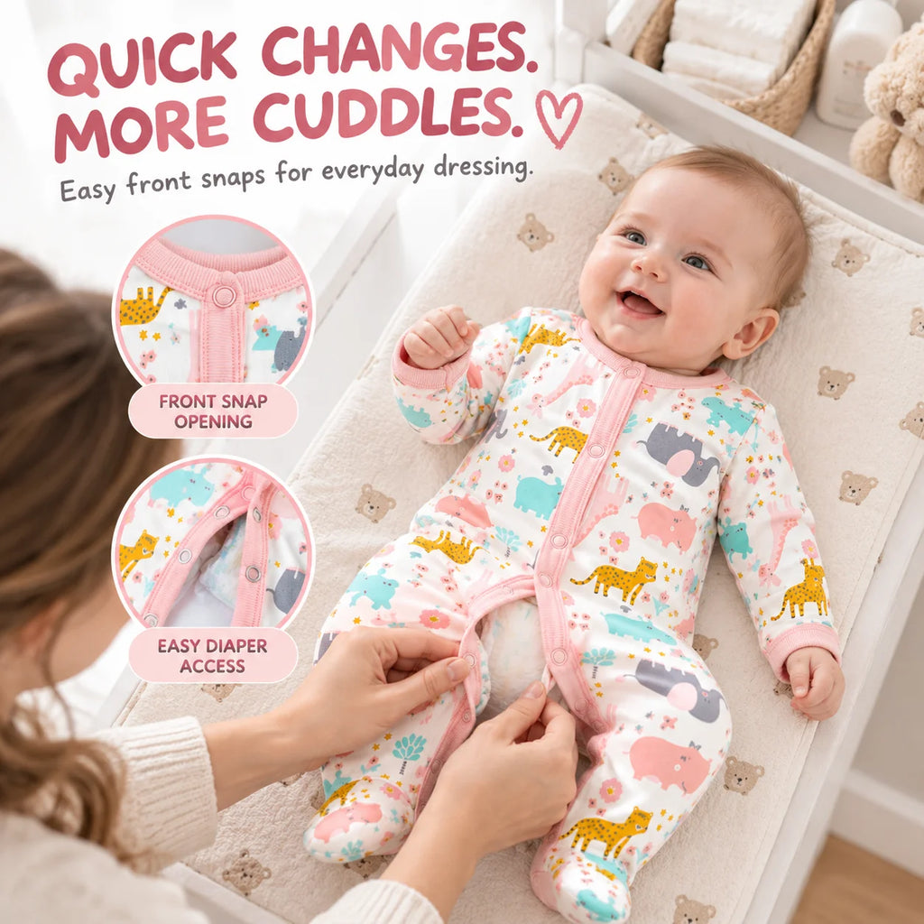 Baby Girl Rompers Long Sleeve Footed Jumpsuits Newborn Infant