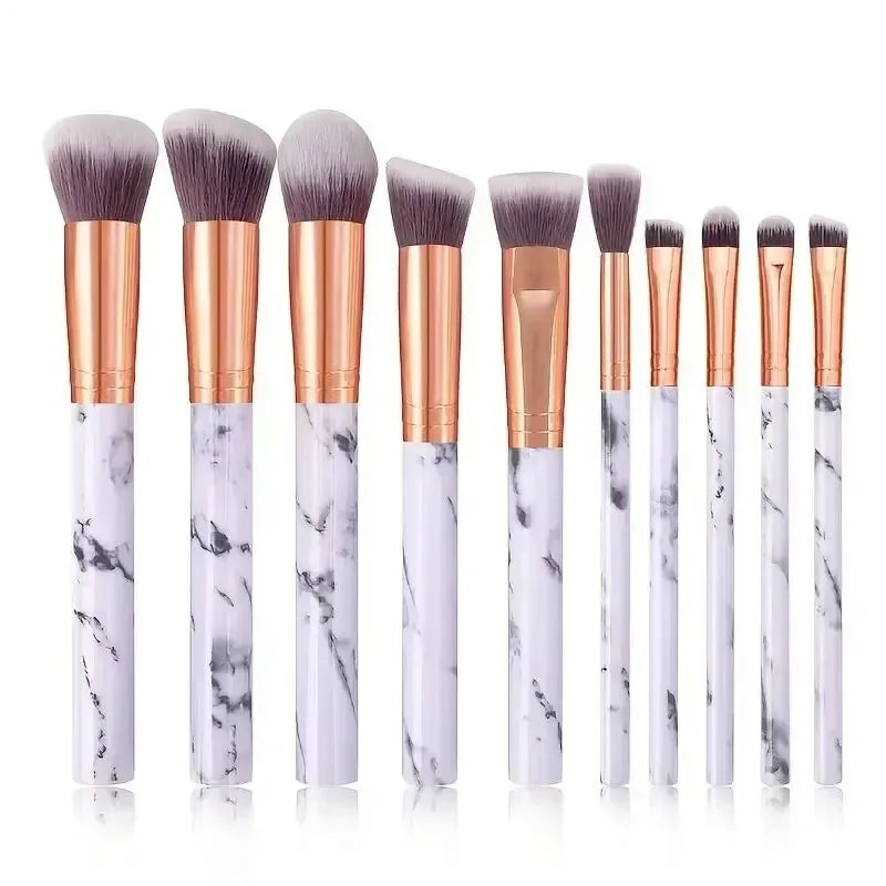 Marble Makeup Brushes Premium Synthetic Kabuki Foundation Blending