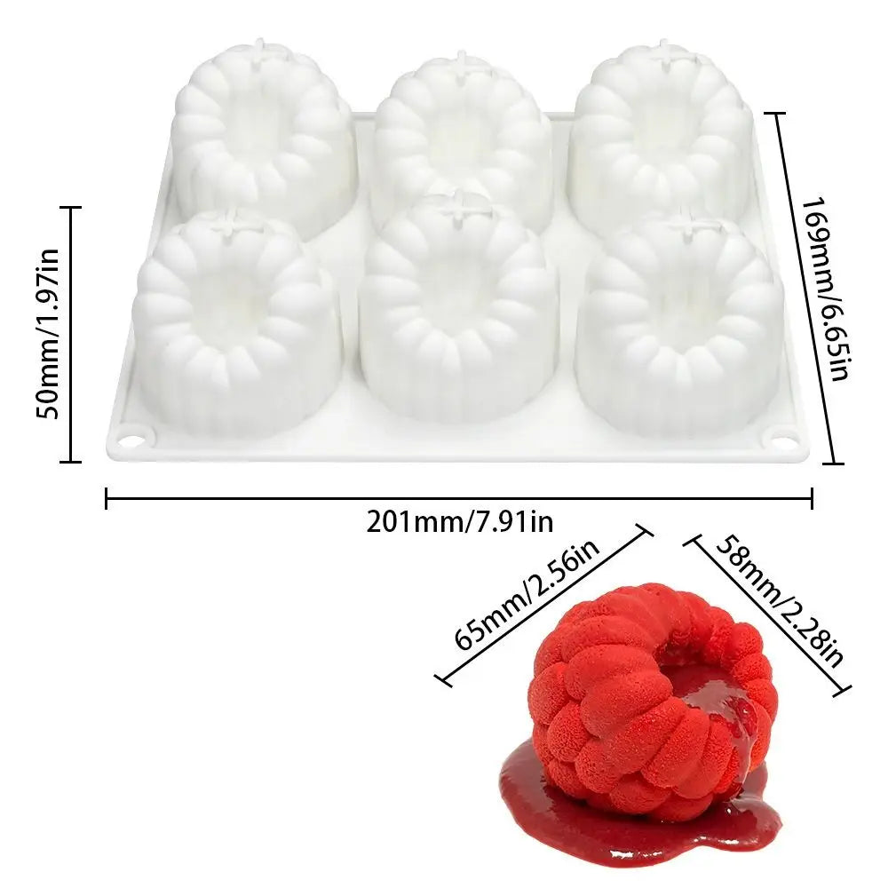 Food-Grade Silicone Raspberry Shaped Mold Fruit Design Reusable 6-Cavity Baking Mold Heat-Resistant BPA-Free