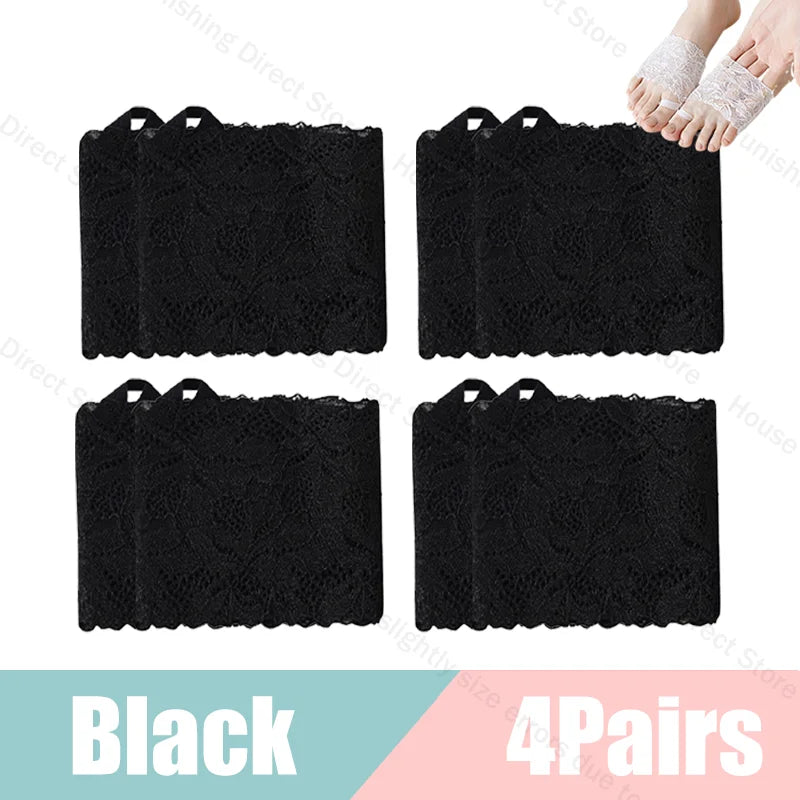 Summer Thin Lace Invisible Socks Split Toe Forefoot Socks for Women High Heel Slippers Shoes Breathable Lace Socks for Halloween