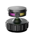 15W Car Magnetic Wireless Charger Phone Stand, Suction Cup with Semiconductor Cooling & Colorful Ambient Lights, 360° Rotatable