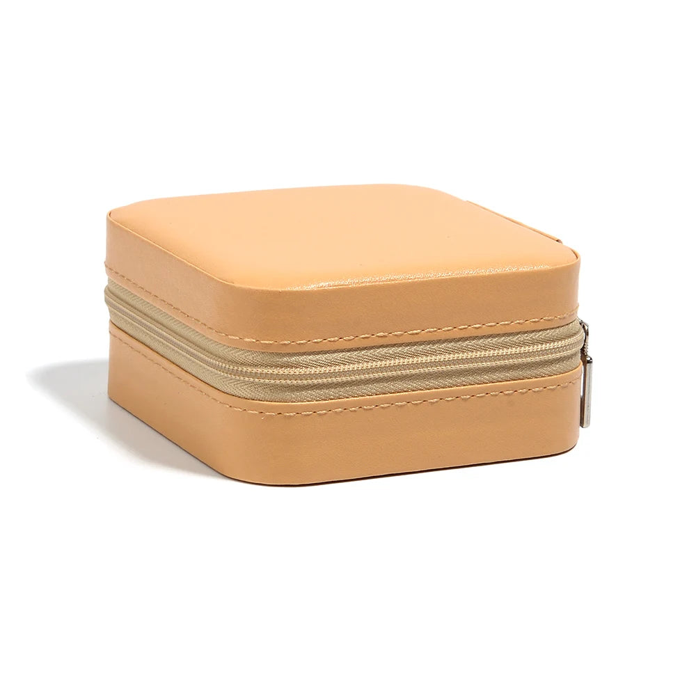 Portable Jewelry Storage Box Travel Organizer Jewelry Case Leather Storage Earrings Necklace Ring Jewelry Organizer Display