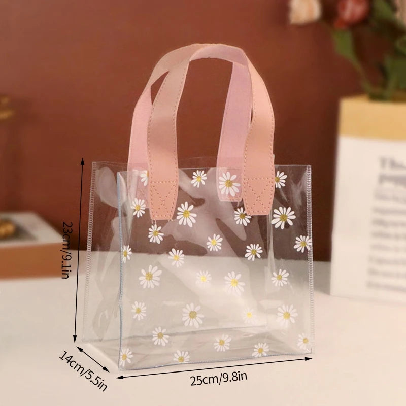 1-20pcs Transparent Bag Candy Bags Daisy Printed Gift Package Bag Picnic Storage Bag Mother's Day Wedding Easter Sweets Bags