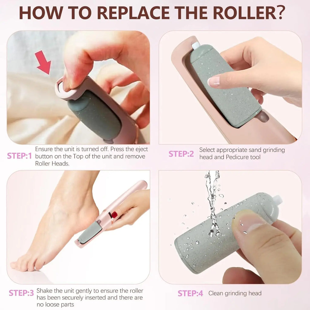 8pcs Dull Polish Foot Care Tool Heads Hard Skin Remover Refills