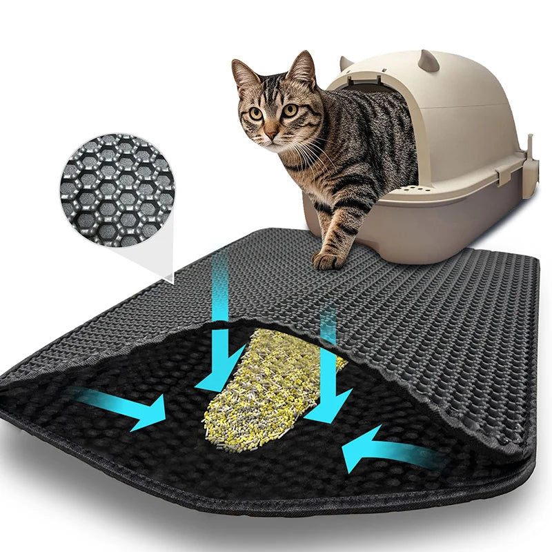Eva Cat Litter MatDouble Layer Waterproof Cat Litter Mat Pet Litter Box Mat Pet Toilet Cat Mat Cat Toilet Mat