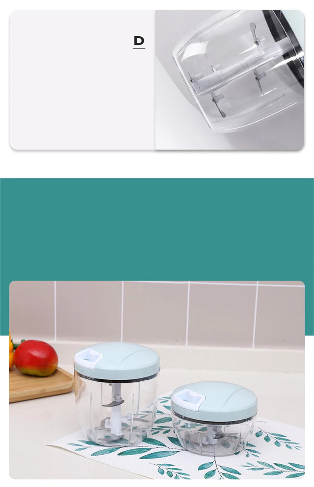 Garlic Chopper Manual Chopper Chopper Blender Portable Manual Food Vegetable Fruit Meat Grinder Kitchen tools