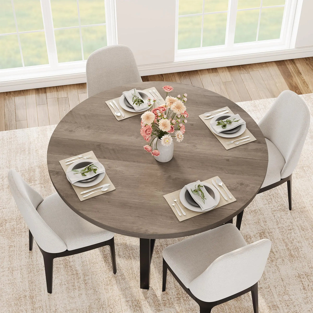 31.5/47.2 Inch Round Dining Table For 2-4