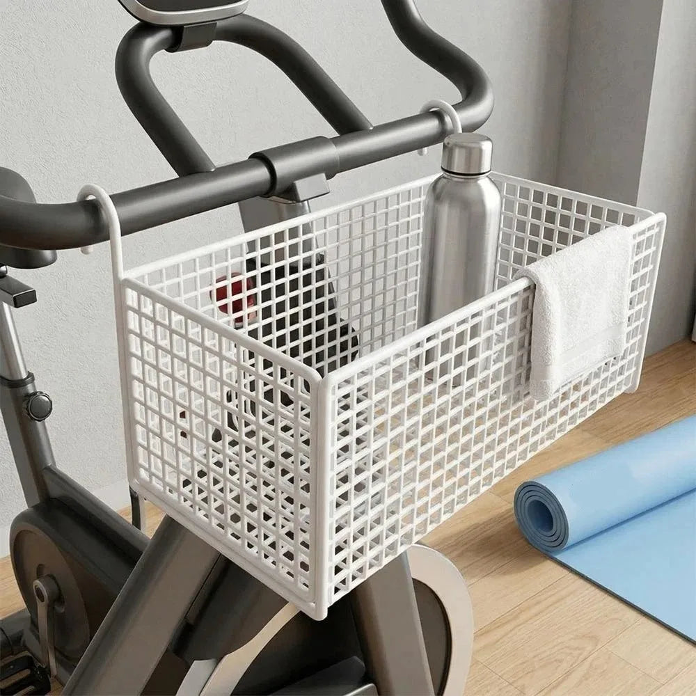Home Storage Hollow Hanging Storage Rack Iron Holder Bedside Hanging Basket No Drill Large Capacity Space-Saving Shelf Bathroom