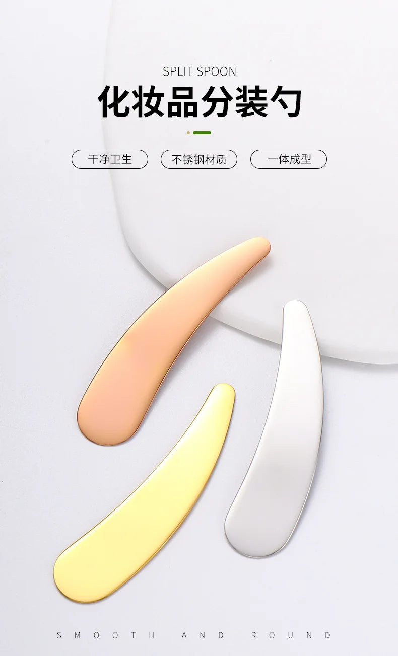 Crescent Moon Shape Face Cream Spoon 304 Stainless Steel Facial Mask Spoon Beauty Skin Care Tool