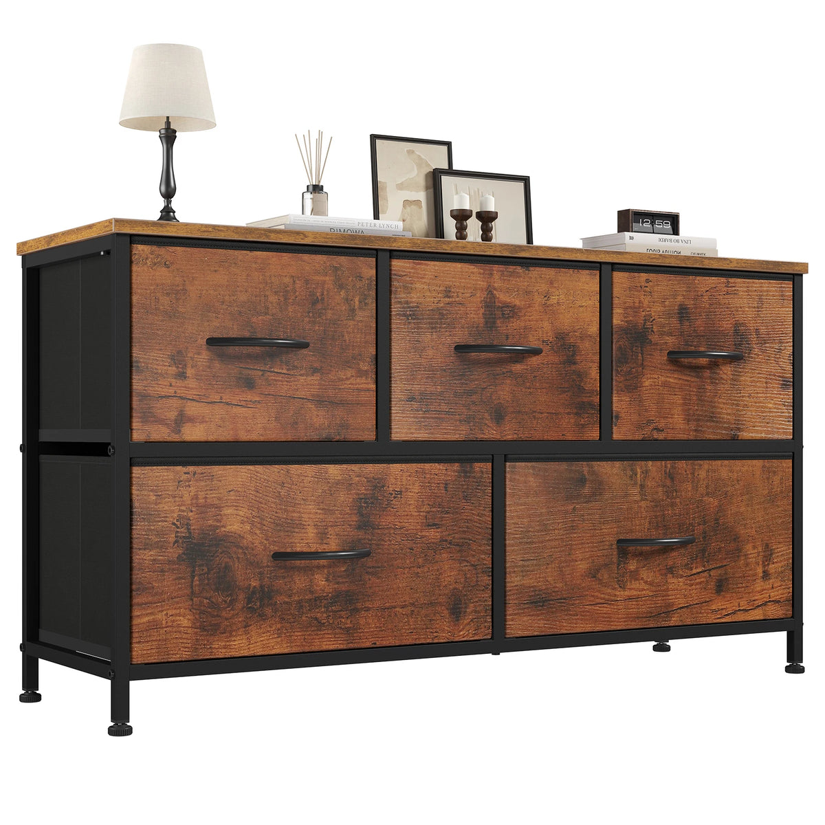 MCQ 5 Drawer Dresser for Bedroom Closet Chest Organizer