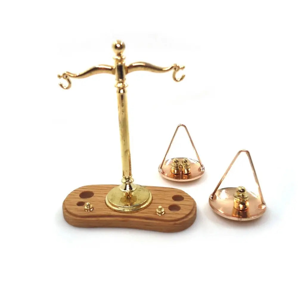 Antique Simulation Balance Scale DIY Craft Mini Balance Model 1/12 Dollhouse Traditional Design Justice Scale Model Kids Gift