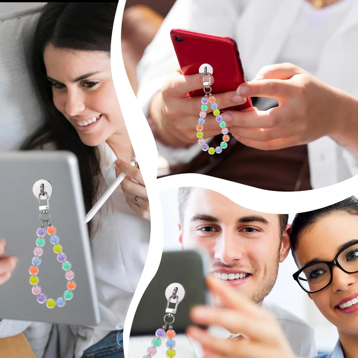 Adhesive Metal Heart Phone Charm Holder Mobile Phone Case