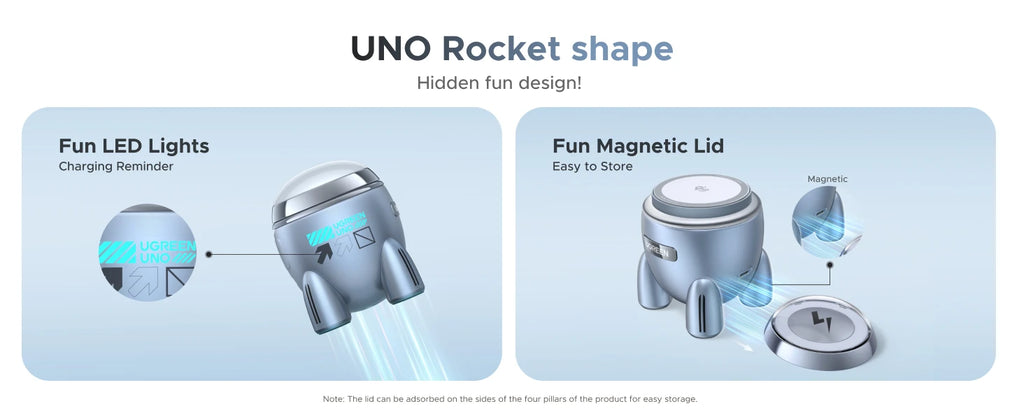 UGREEN Magflow Qi2.2 25W Magnetic Wireless Charger 2 in 1 Innovative Rocket -Style For iPhone 17 16 Pro Max Fast Charging