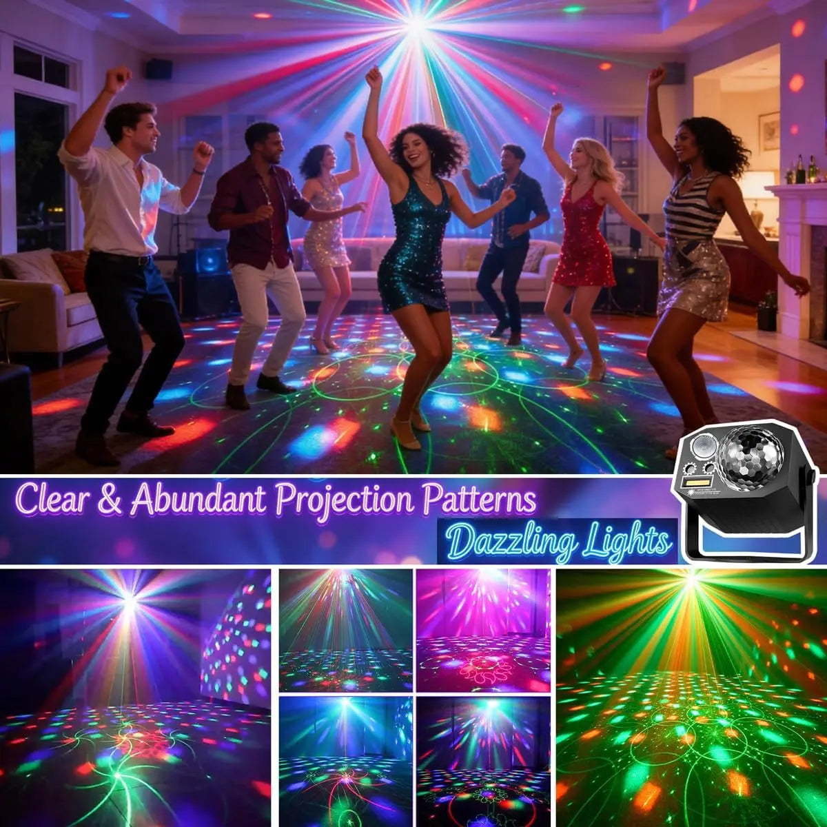 Sound-Activated DJ Disco Ball Stage Light