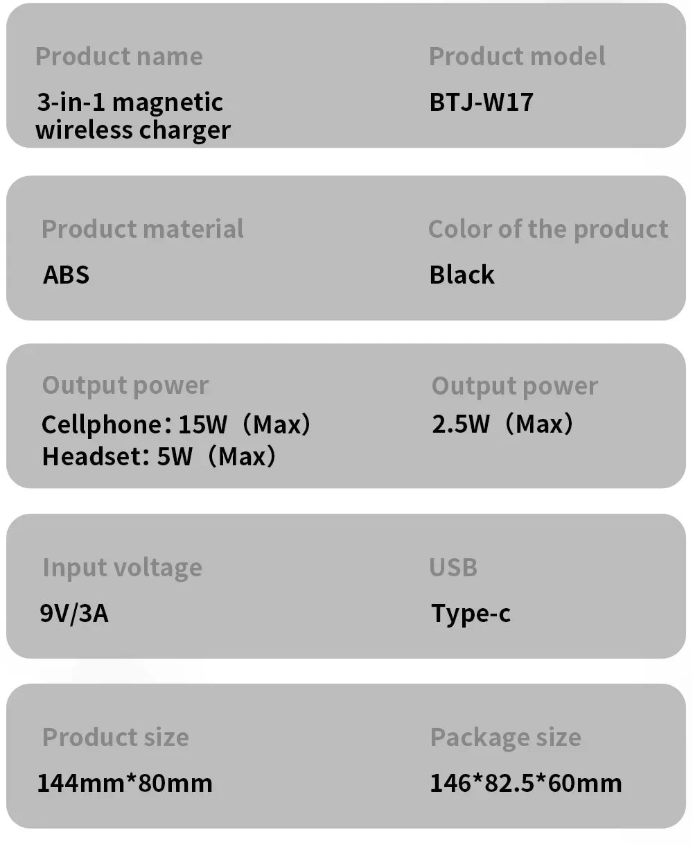 ice Cooling 3 In 1 Magnetic Wireless Charger Stand Pad Foldable Fast Charging Dock For iPhone 15 14 13 12 Pro iWatch 8 7 Airpods
