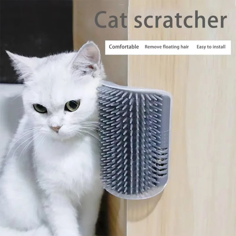 Cat Scratcher Massage Comb - Corner Scratching Brush with Catnip