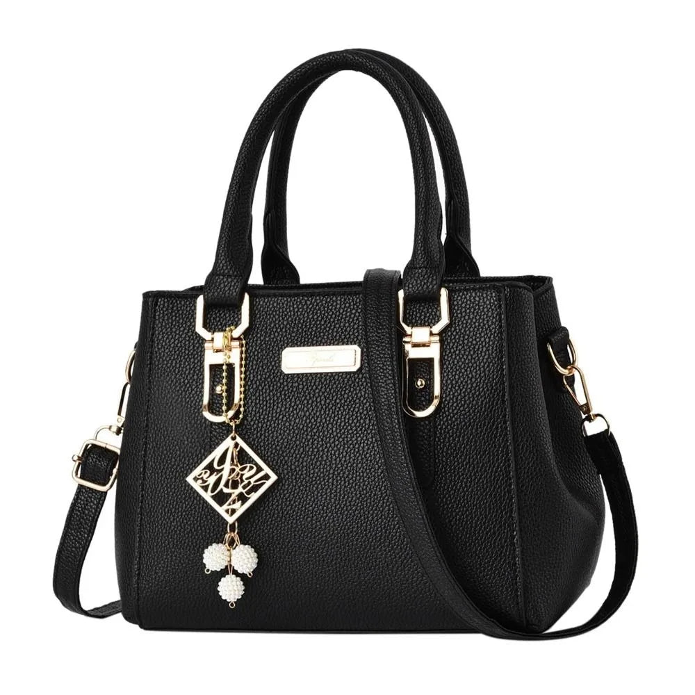 Trendy Leather Handbags Large Capacity Open Pocket Shoulder Bag