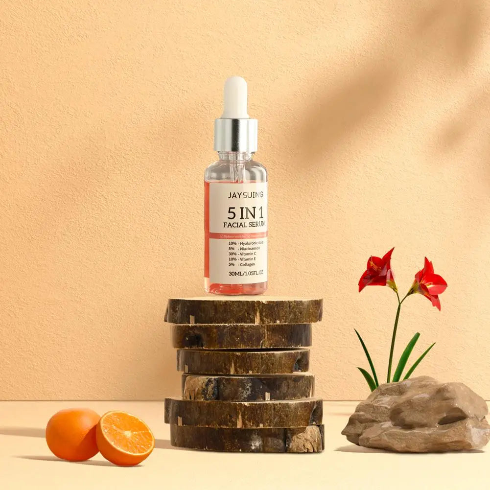 1/2/3pcs 30ml 5 In 1 Face Serum Moisturizing Vitamin C Hyaluronic Acid Facial Serum Shrink Pores Skin Care