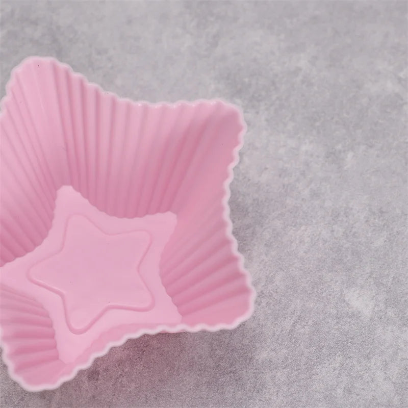 6 Pcs Silicone Cake Star Cupcake Cup Cake Tool Bakeware Baking Silicone Mold Cupcake And Muffin Cupcake For DIY Mini Cake Mould
