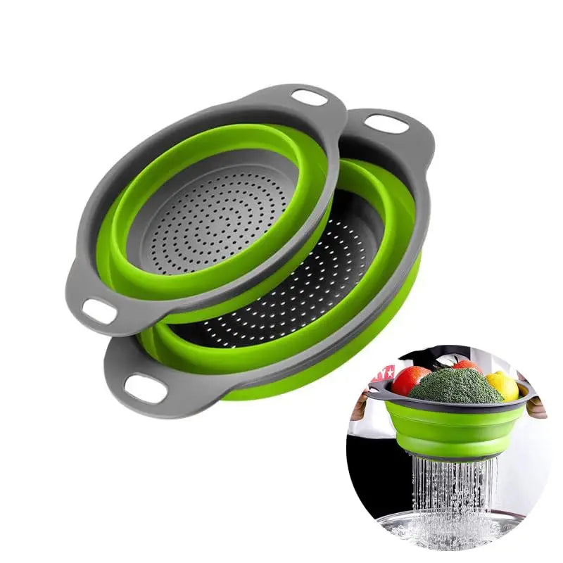 Green Silicone Collapsible Strainer