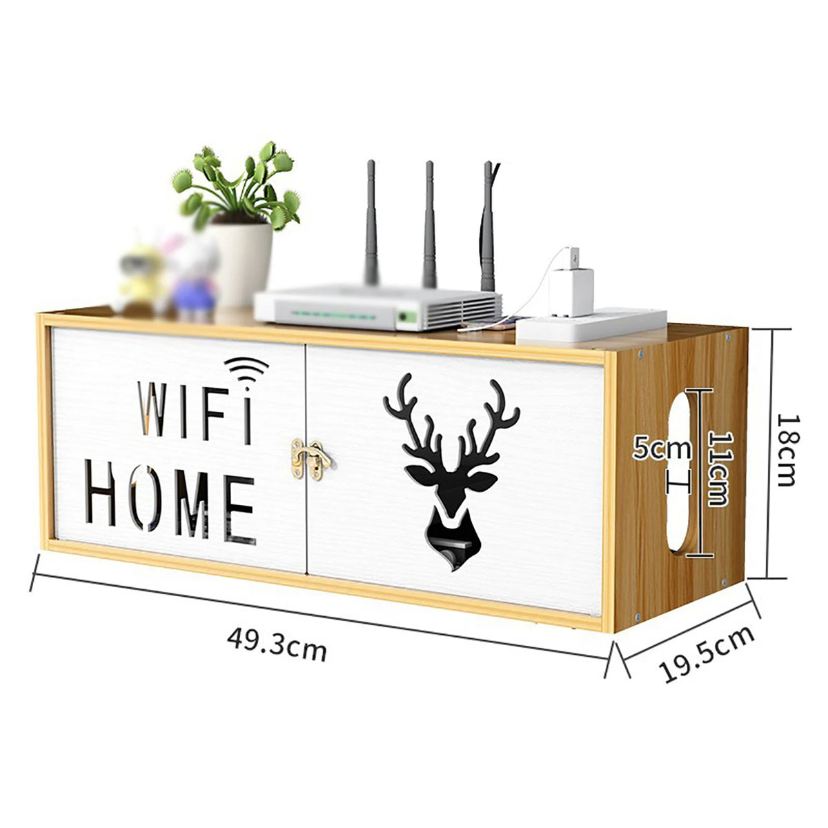 Punch-free Double Layers Wall Shelf TV set-top Box Rack Living Room Router Wall Hanging Storage Box Wireless Wifi Router Shelf