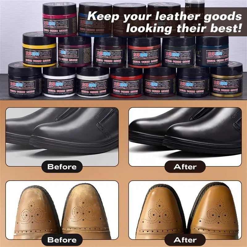50ml Leather Paint Shoe Cream Coloring Leather Dye Repair Restoration Colors Change Paints For Bag Sofa Car Seat Scratch Brown