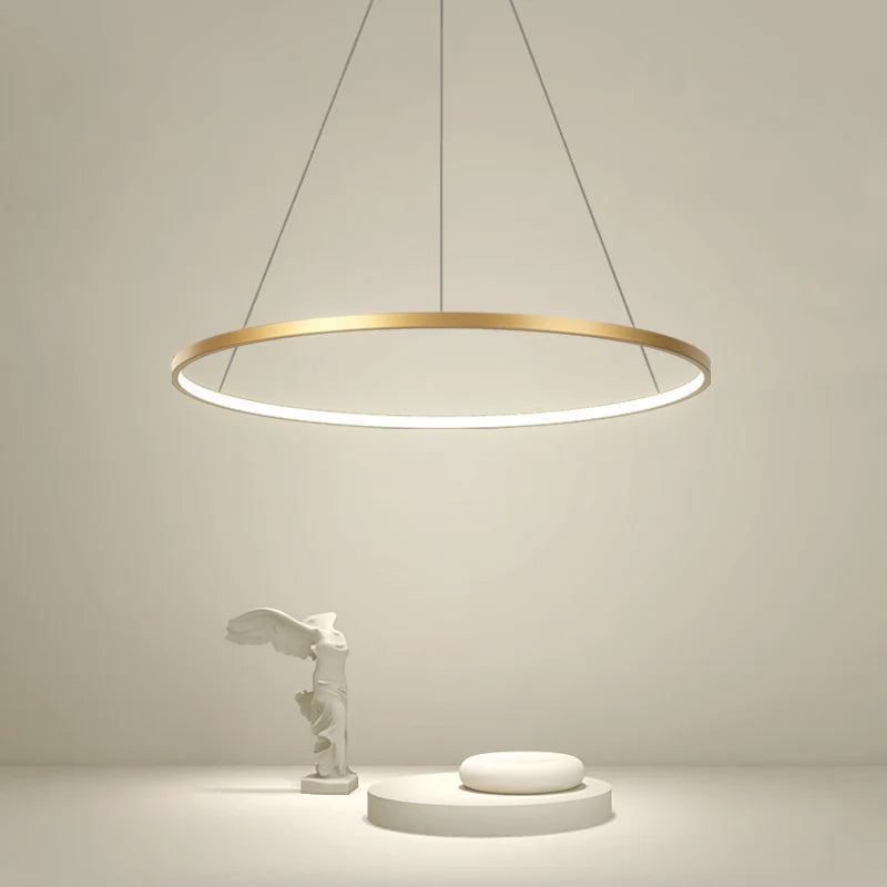 Modern Round LED Chandelier Black/White - Dimmable Pendant Light