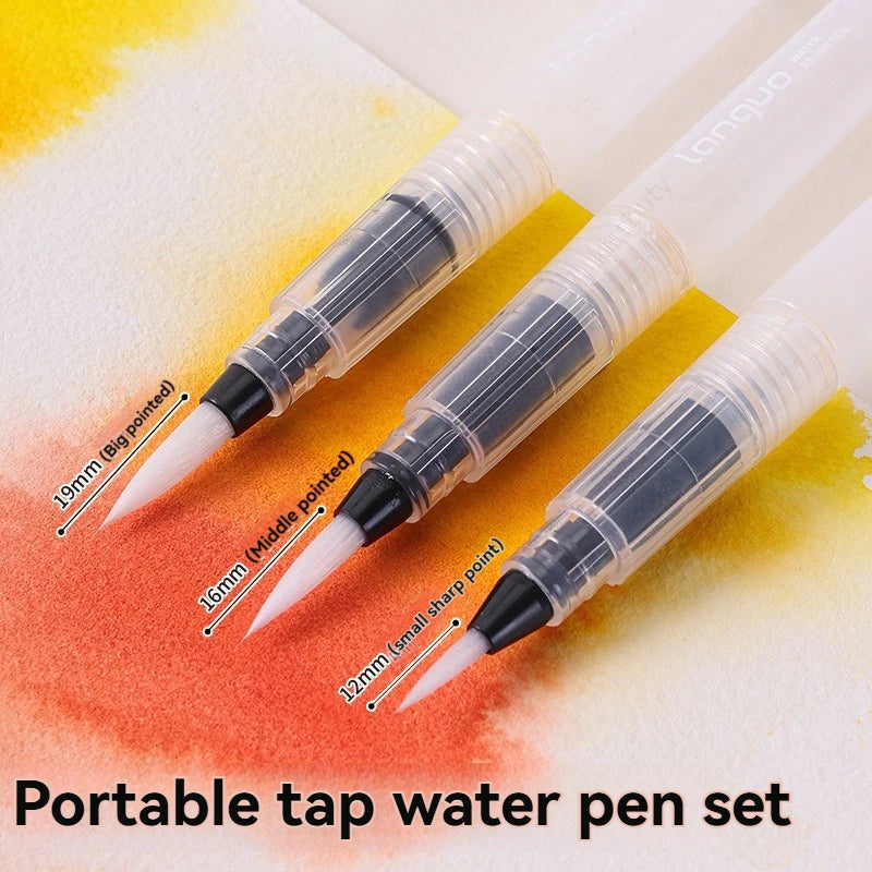 Set Refillable Water Brush Ink Pen For Water Color
