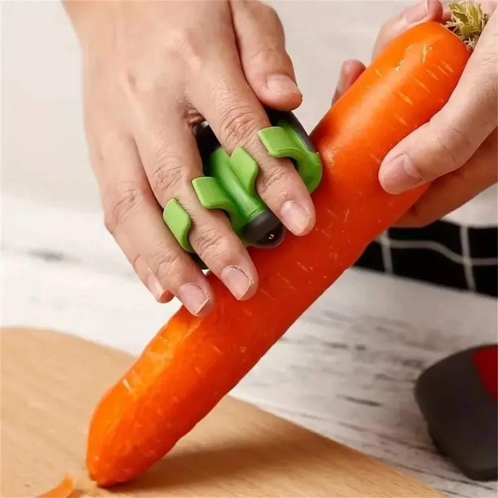 Vegetable Fruit Peeler, Black & Green Non-slip Rubber Grip Handle, Kitchen Slicer for Potato Apple Veggie Peeling, Kitchen Gadget for Fast Meal Prep