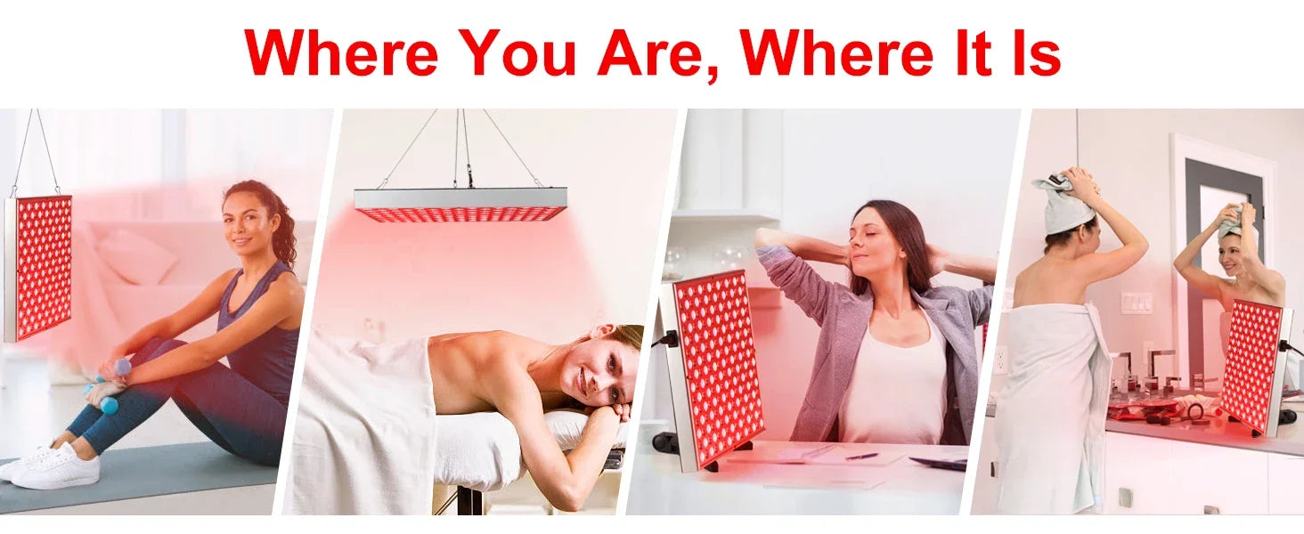 LED Red Light Therapy Panel Lamp for Facial Anti Aging Skin Care Beauty 225 LED Light Body Pain Relief Physical Therapy Tools