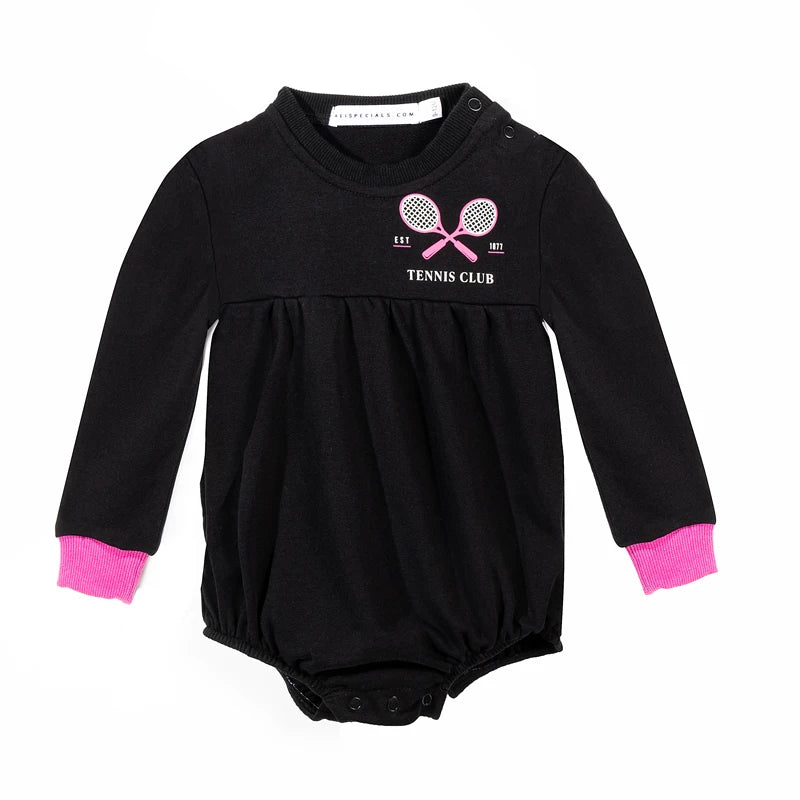 Children  fall winter cotton girl dress boy girl sweatshirt tennis printed dress top & romper family matching clothes