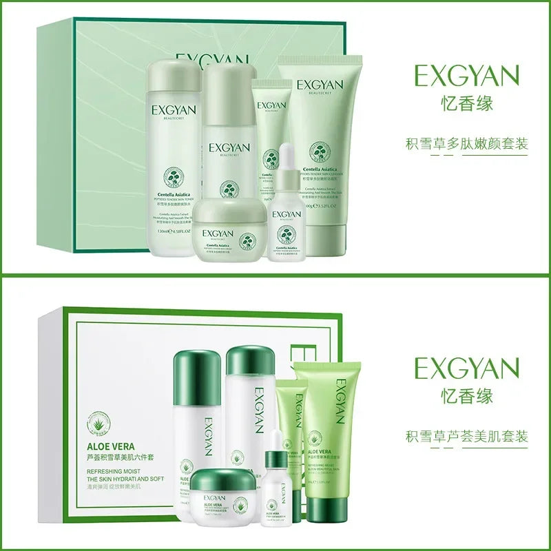 eCentella Asiatica Polypeptide Skin Care Set Aloe Moisturizing Oil-controlling Face Serum Cream Lotion Set Ascorbic Acid Essence