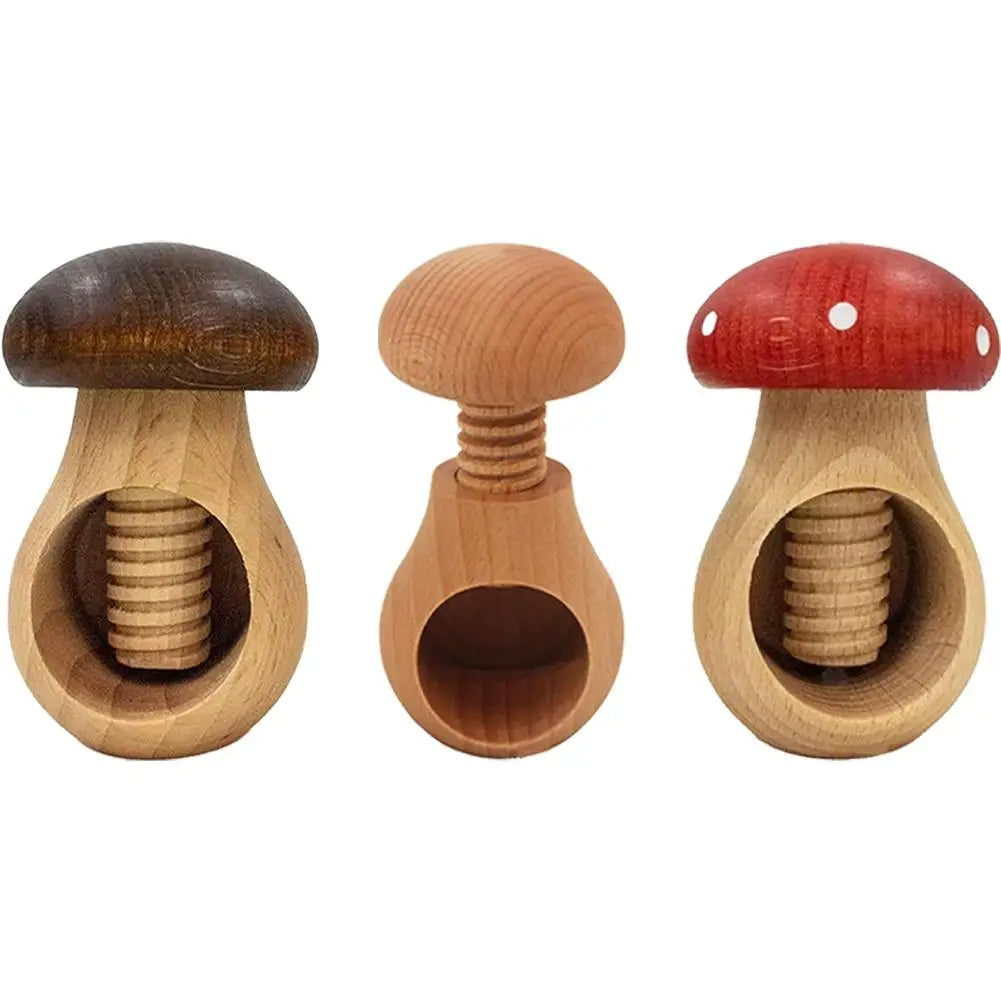 Mushroom Shaped Nut Cracker Wooden Walnut Opener Walnut & Hard Shell Nut Opener Tool For Kitchen