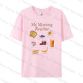 Y2k Aesthetic Breakfast T-Shirts for Women 2026 Summer Oversized Cotton Graphic Tees Cute Foodie Shirt Unisex Fashion Streetwear