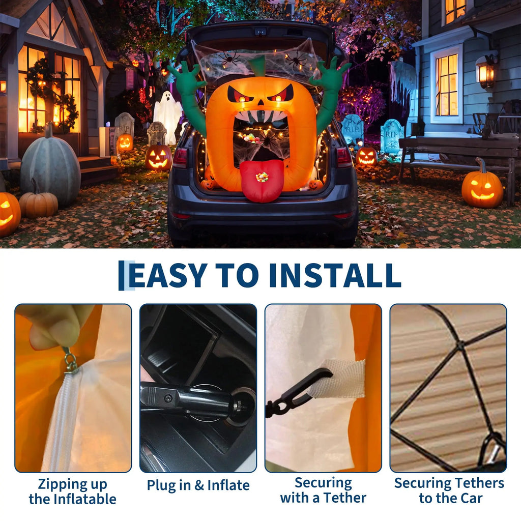 6FT Inflatable Pumpkin Trunk-or-Treat Decor