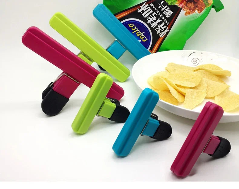 Portable Kitchen Storage Food  Travel Plastic Tongs  Snack Seal Sealing Bag Clips Sealer Clamp Storage Tool Kitchen Accessories