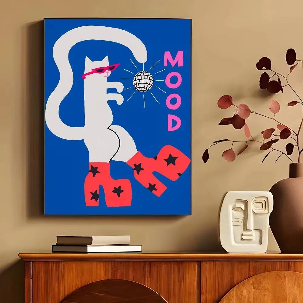 Bisou & More Amore Pink French Canvas Print Good Morning Good Night Kiss Wall Art Poster for Modern Living Room Home Decor Gifts