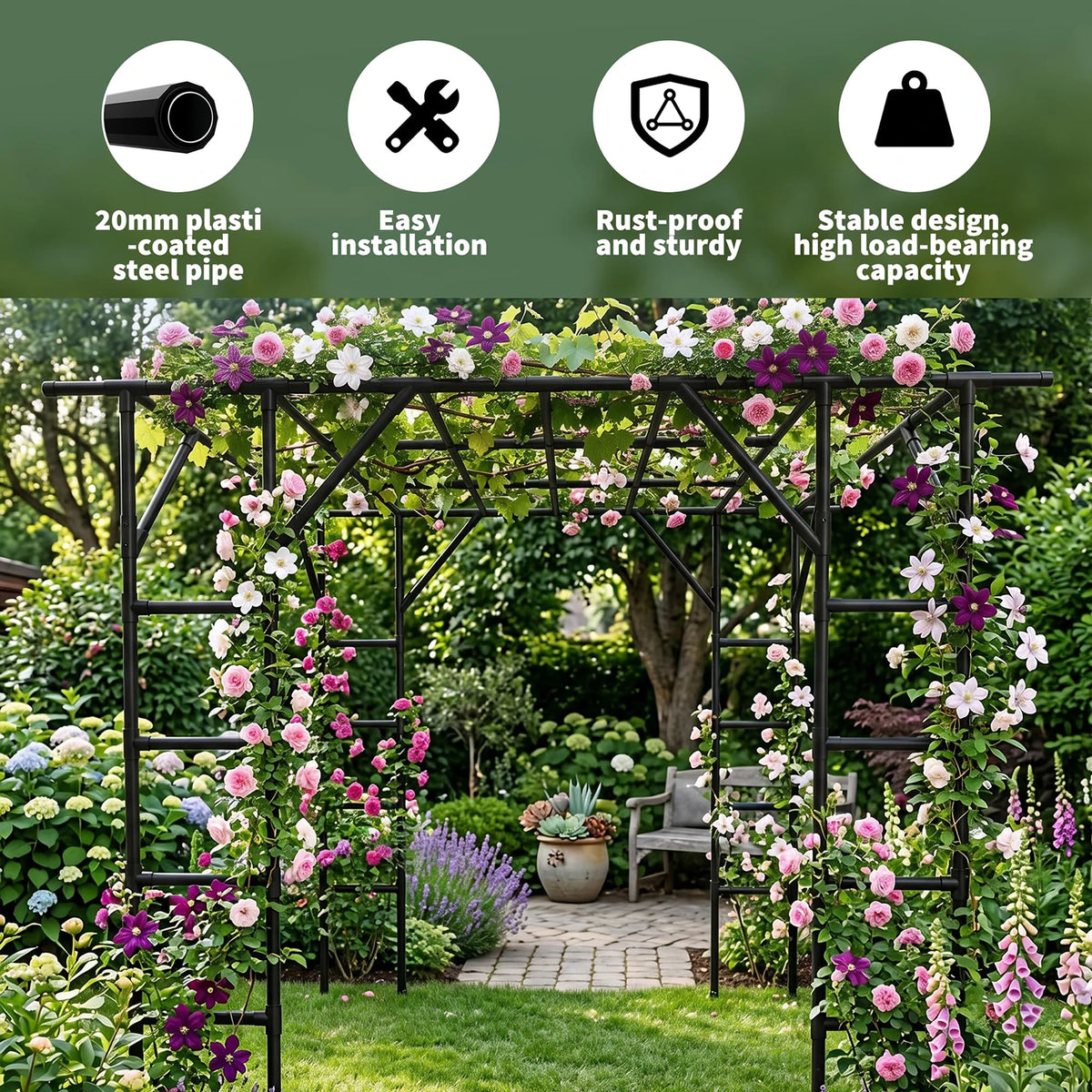 132in Garden Arch Trellis For Cucumber Grape Vine