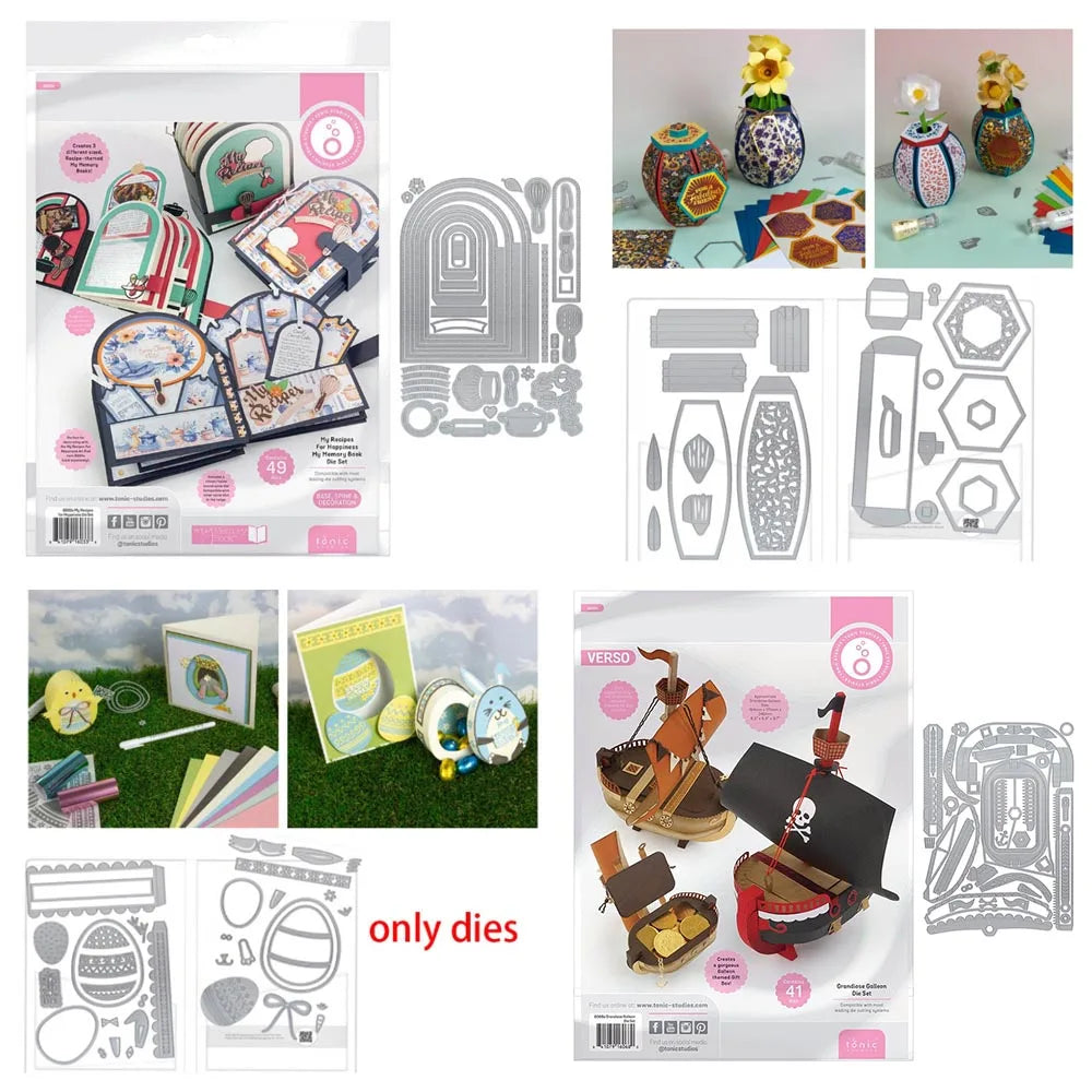 New Sail Away Boat Box Die Set Metal Cutting Dies DIY Scrapbooking Album Embossing Petal Perfection Gift Cuts Crafts Decoration