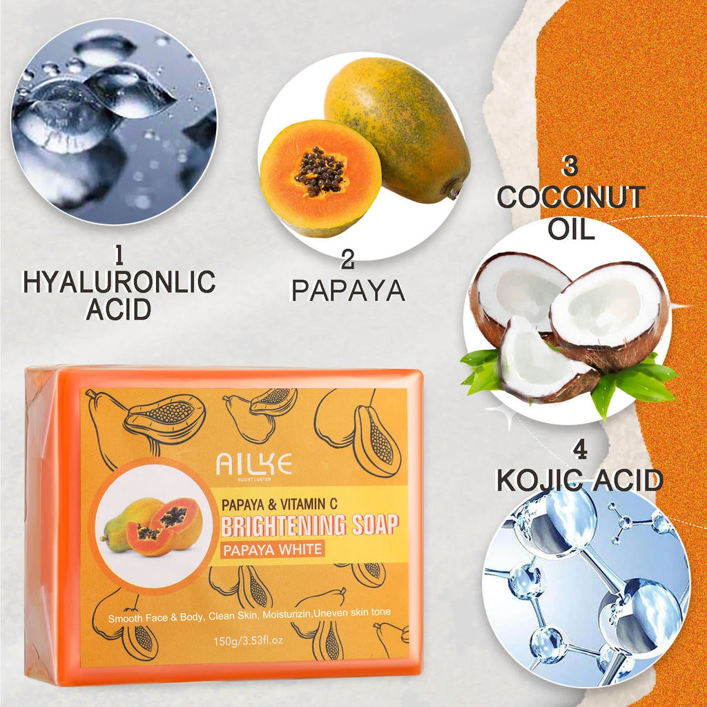 AILKE Whitening Skin Care Set, Lightening, With Double Glutathione, Reduce Black, Dark and White Spots, For All Skin Types