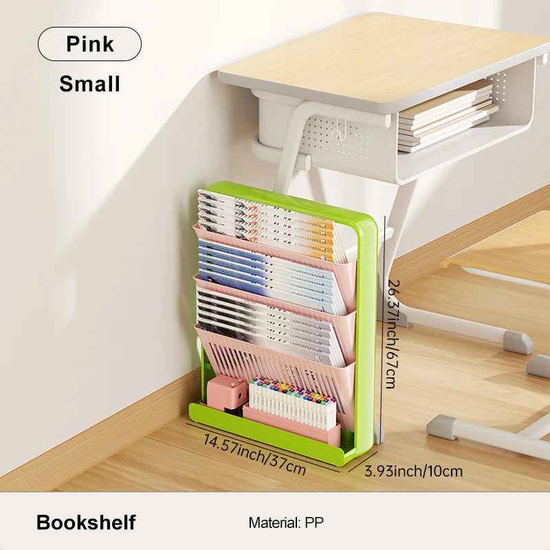 UFORU Dopamine Study Desk Organizer – Large Capacity Side-Mounted Bookshelf for Textbooks & Magazines