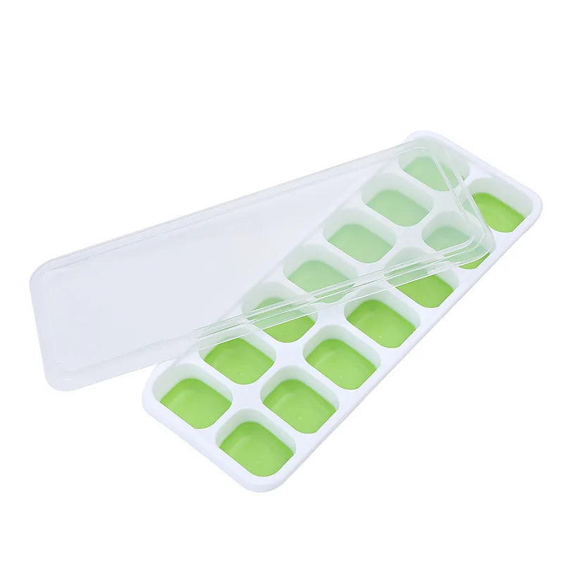 14 Grids Fruit Ice Maker with Removable Ice Cube Trays Reusable Silicone Ice cube Mold  Lids Kitchen Tools Freezer Summer Mould