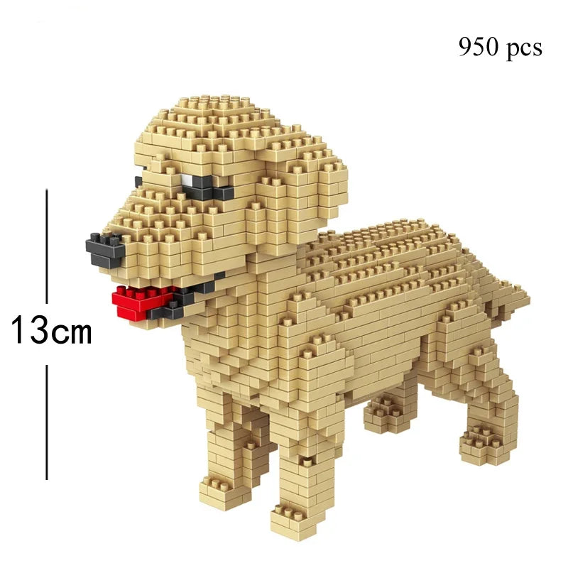 KNEW BUILT Dachshund Dog Model Mini Building Block Toy Set 9 Style for Pet Enthusiasts Teddy Hughes Corgi Collie Pet Style Brick