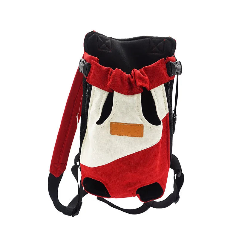 Canvas Pet Backpack Carrier For Small Medium Dog French Bulldog Chihuahua Outdoor Travel Shoulder Front Back Chest Cat Carrying