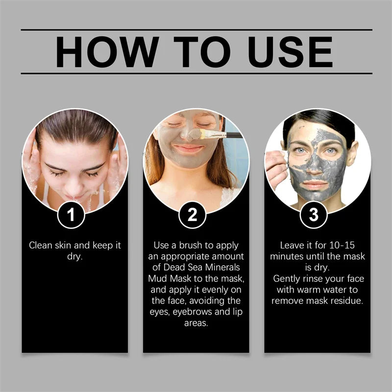 Dead Sea Mud Face Mask Deep Cleaning Pores Remove Blackheads Oil Control Moisturizing Brighten Smooth Skin Care Beauty Products