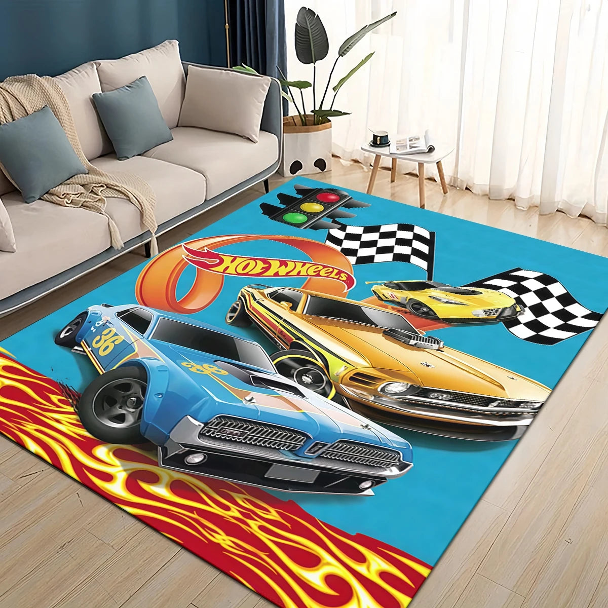 Hot Wheels 27 Style New Racing Car Cartoon Carpet Rug for Living Room Bedroom Home Sofa Decoration,Kids Play Non-slip Floor Mat